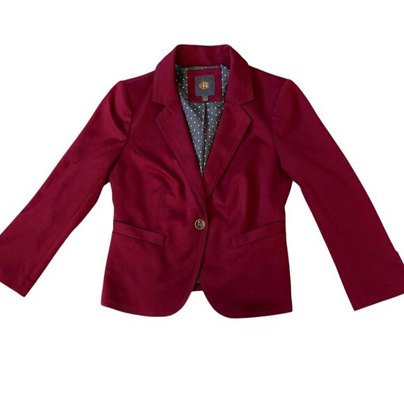 OBR Cranberry Polka Dot Lined Jacket Blazer Womens Size S - Picture 1 of 8